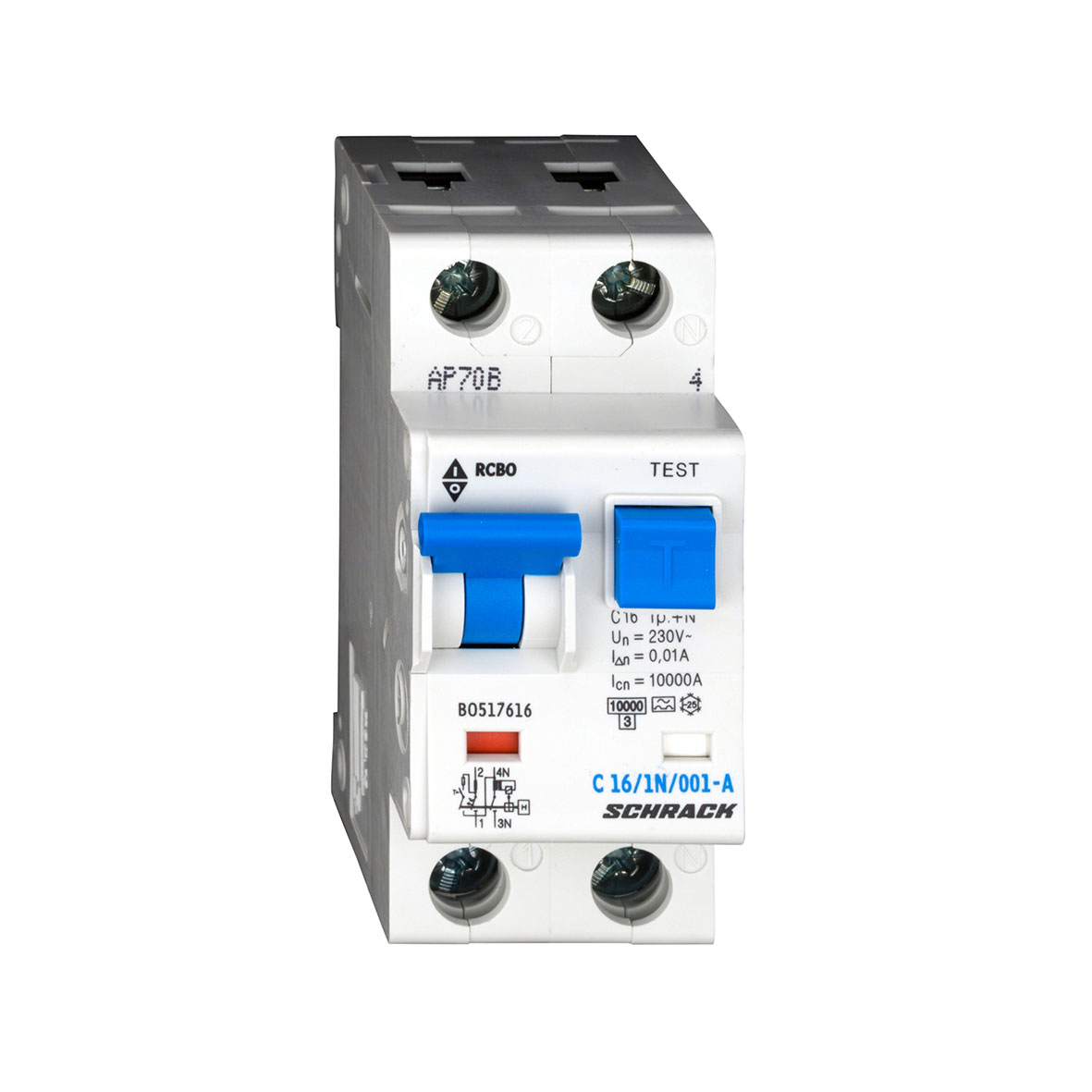 Siguranță automată diferențială Schrack C16 10mA 10kA Tip A 1P+N